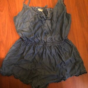 Faux Denim Romper